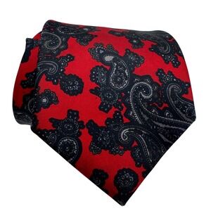 Mercedes High Fashion Silk‎ Necktie Mens Red Black Paisley Korea Luxury Tie